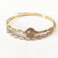 Double Layer Healing Crystal Bangle（Stone Options） - MOONQUIET
