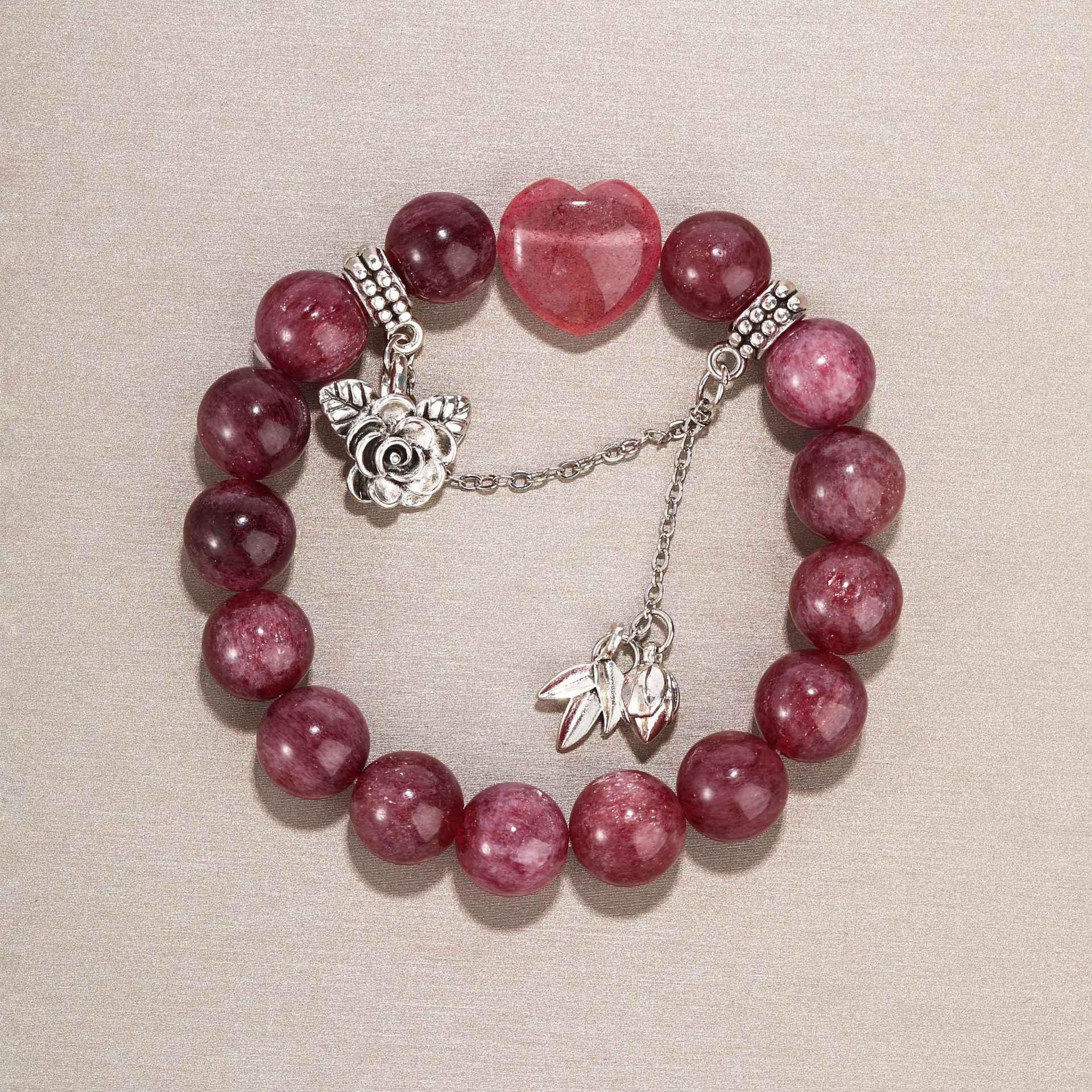 Heart of Love |Strawberry Quartz Bracelet（11mm）