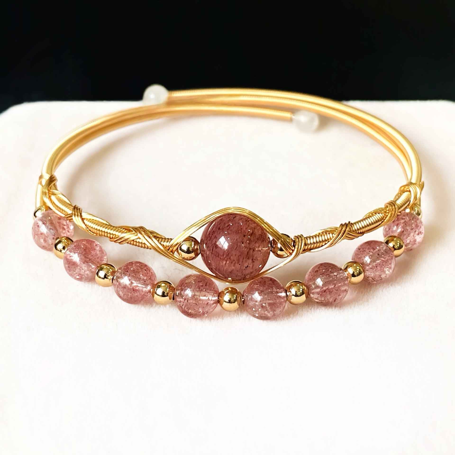 Double Layer Healing Crystal Bangle（Stone Options）