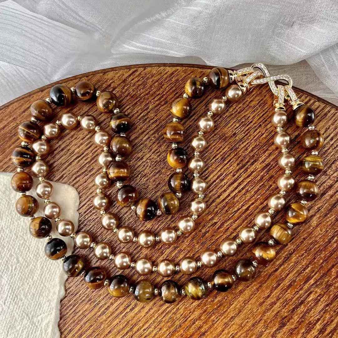 Tiger’s Eye Power Necklace｜Confidence & Focus（8+10mm）