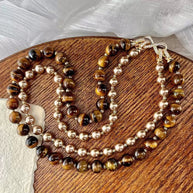 Tiger’s Eye Power Necklace｜Confidence & Focus（8+10mm） - MOONQUIET