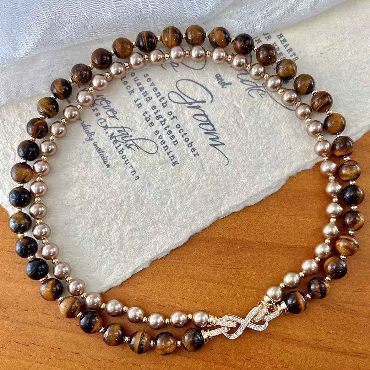 Tiger’s Eye Power Necklace｜Confidence & Focus（8+10mm）