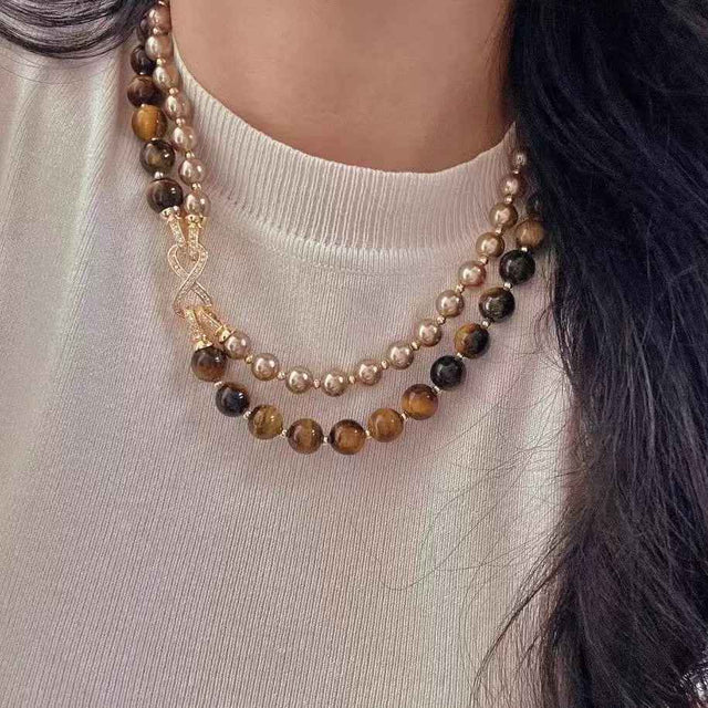 Tiger’s Eye Power Necklace｜Confidence & Focus（8+10mm）