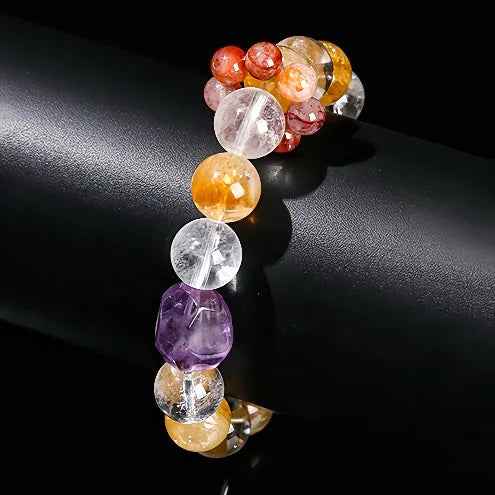 Trinity Crystal Bracelet｜Clarity, Abundance & Intuition（12mm）