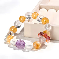 Trinity Crystal Bracelet｜Clarity, Abundance & Intuition（12mm） - MOONQUIET