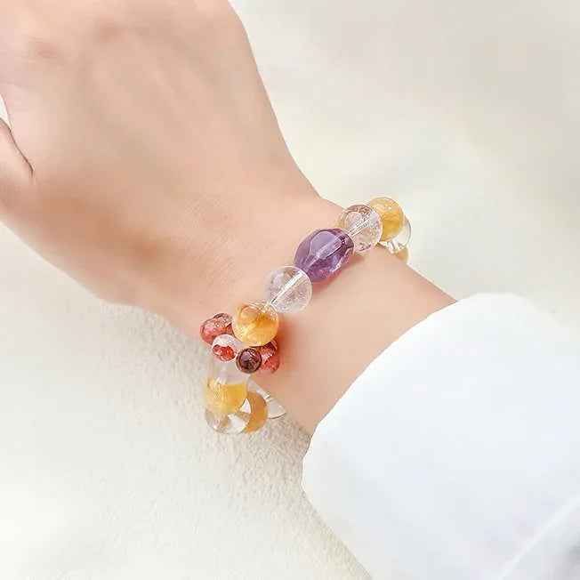 Trinity Crystal Bracelet｜Clarity, Abundance & Intuition（12mm）