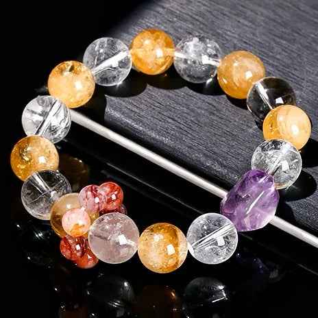 Trinity Crystal Bracelet｜Clarity, Abundance & Intuition（12mm）