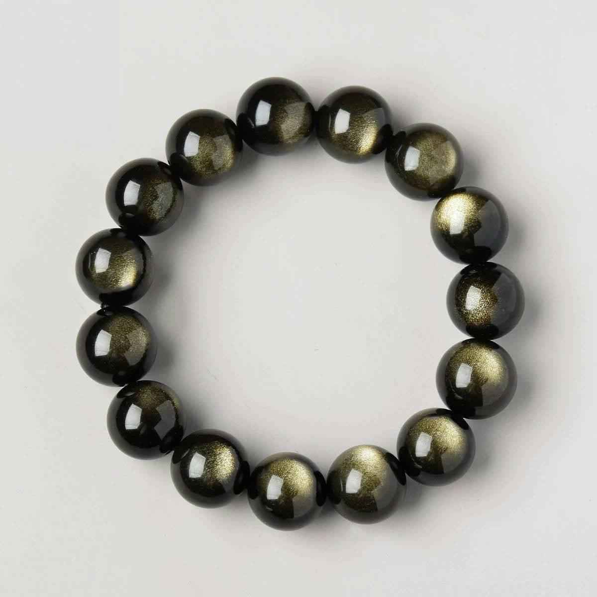 Wealth Energy Stone  | Golden Obsidian Bracelet (6–16MM）