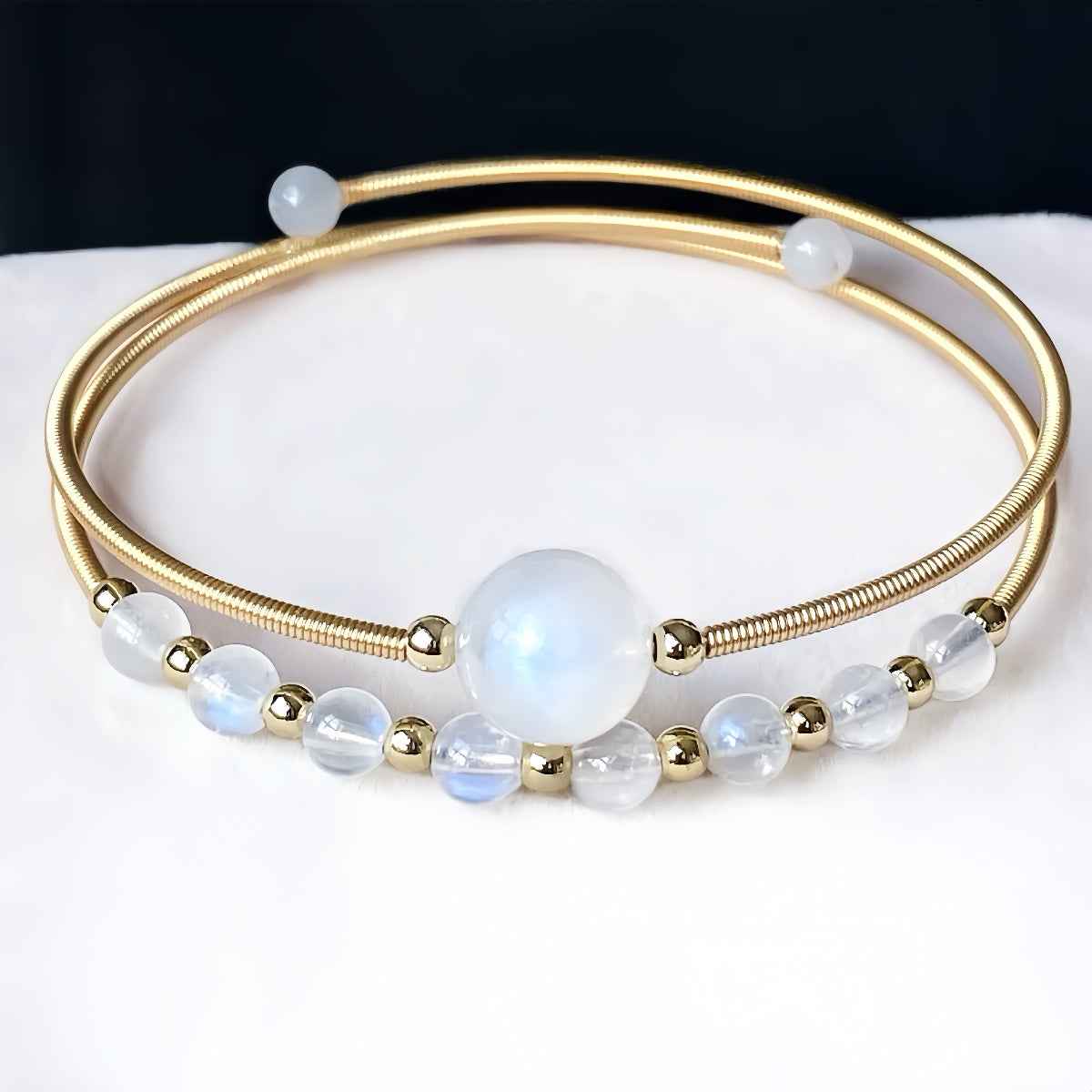 Double Layer Healing Crystal Bangle（Stone Options）