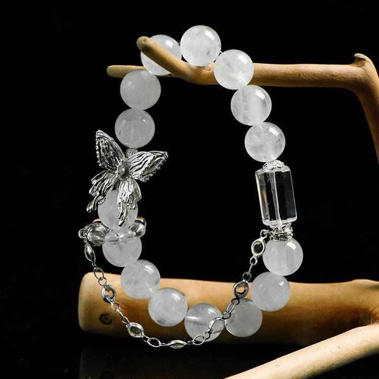 Wings of Clarity | Phantom & Clear Quartz Transformation Bracelet(10mm)